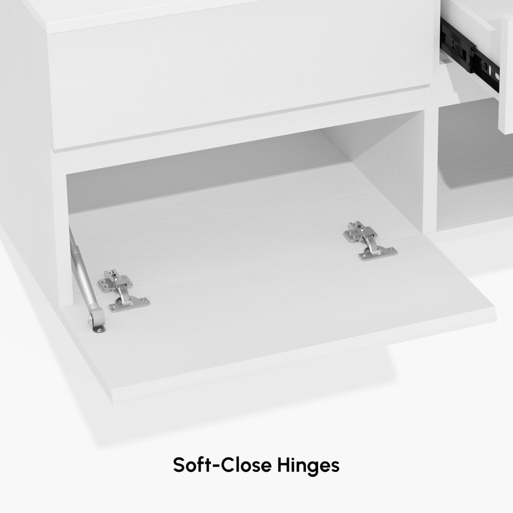 Modern 31.5" Floating Single Bathroom Vanity with Stone Resin Top, Ceramic Basin window image