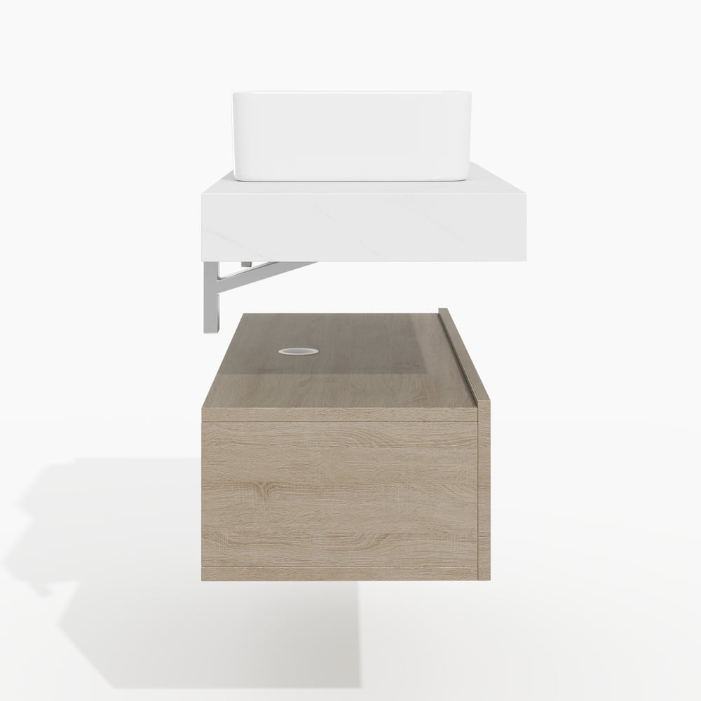 Modena 39.3" Floating Single Bathroom Vanity with Sink, Sintered Stone Top window image