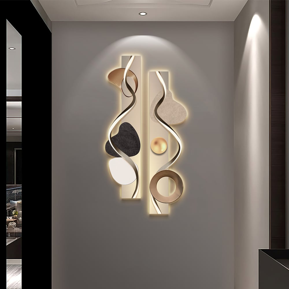 39.4" Modern Abstract Geometric Multi-color Acrylic Wall Art with LED Backlighting window image