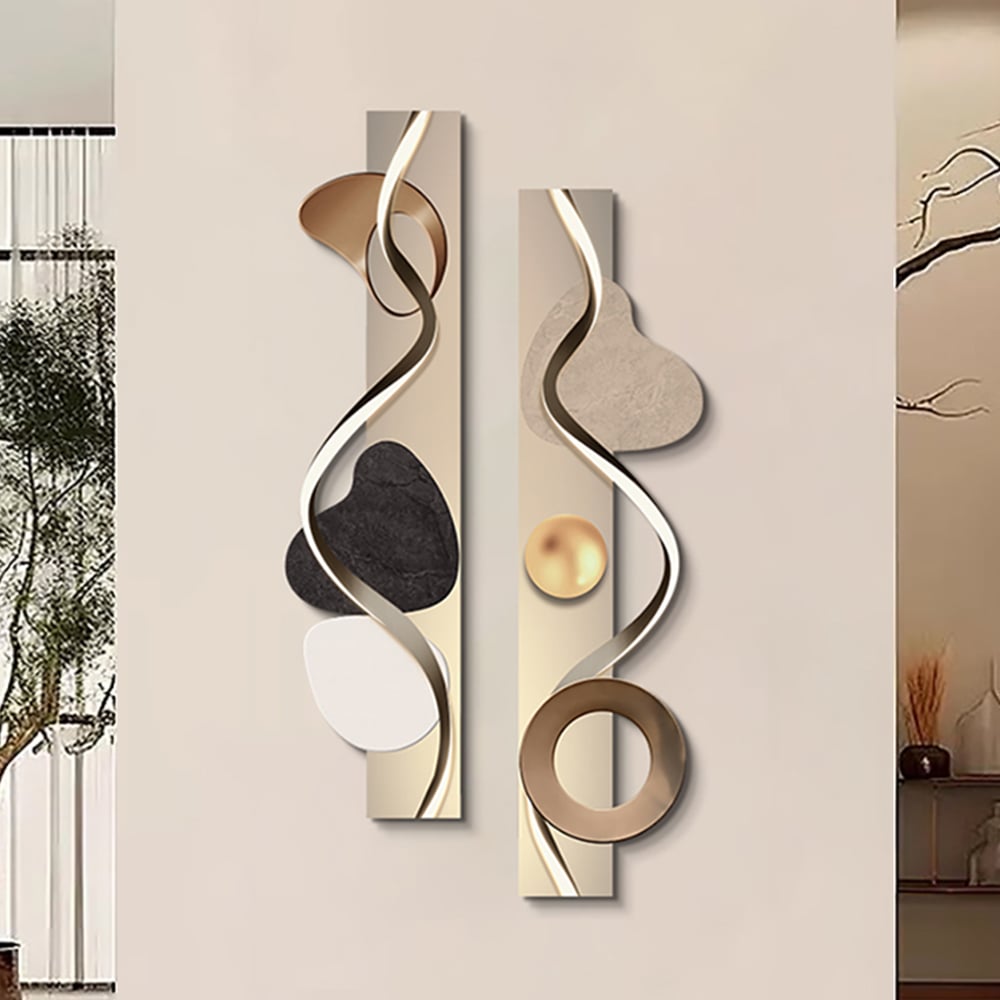 39.4" Modern Abstract Geometric Multi-color Acrylic Wall Art with LED Backlighting window image