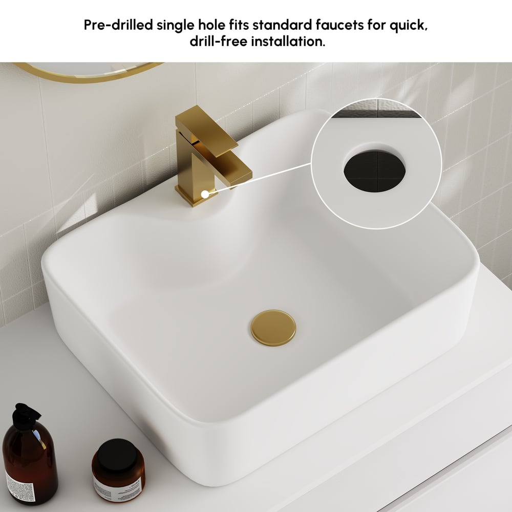 Meuble-lavabo simple de salle de bain flottant moderne de 80 cm avec plateau en résine de pierre, vasque en céramique image de fenêtre