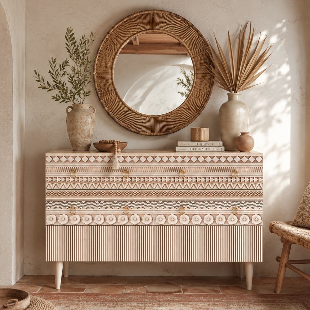Kundenbewertungen für 1200 mmW Boho Accent Kommode und Kommode mit 6 Schubladen