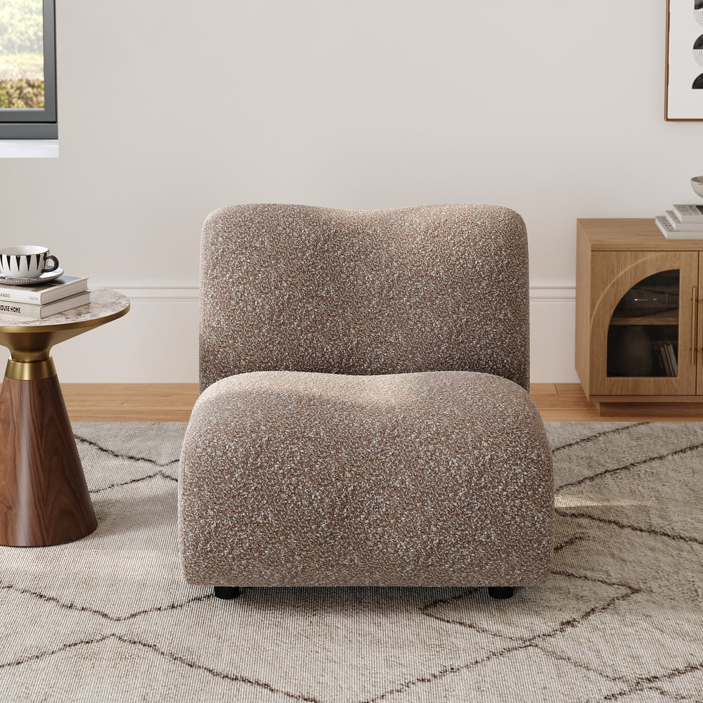 17" výkonná boucle čalouněná zakřivená křeslo Slipper obrázek okna