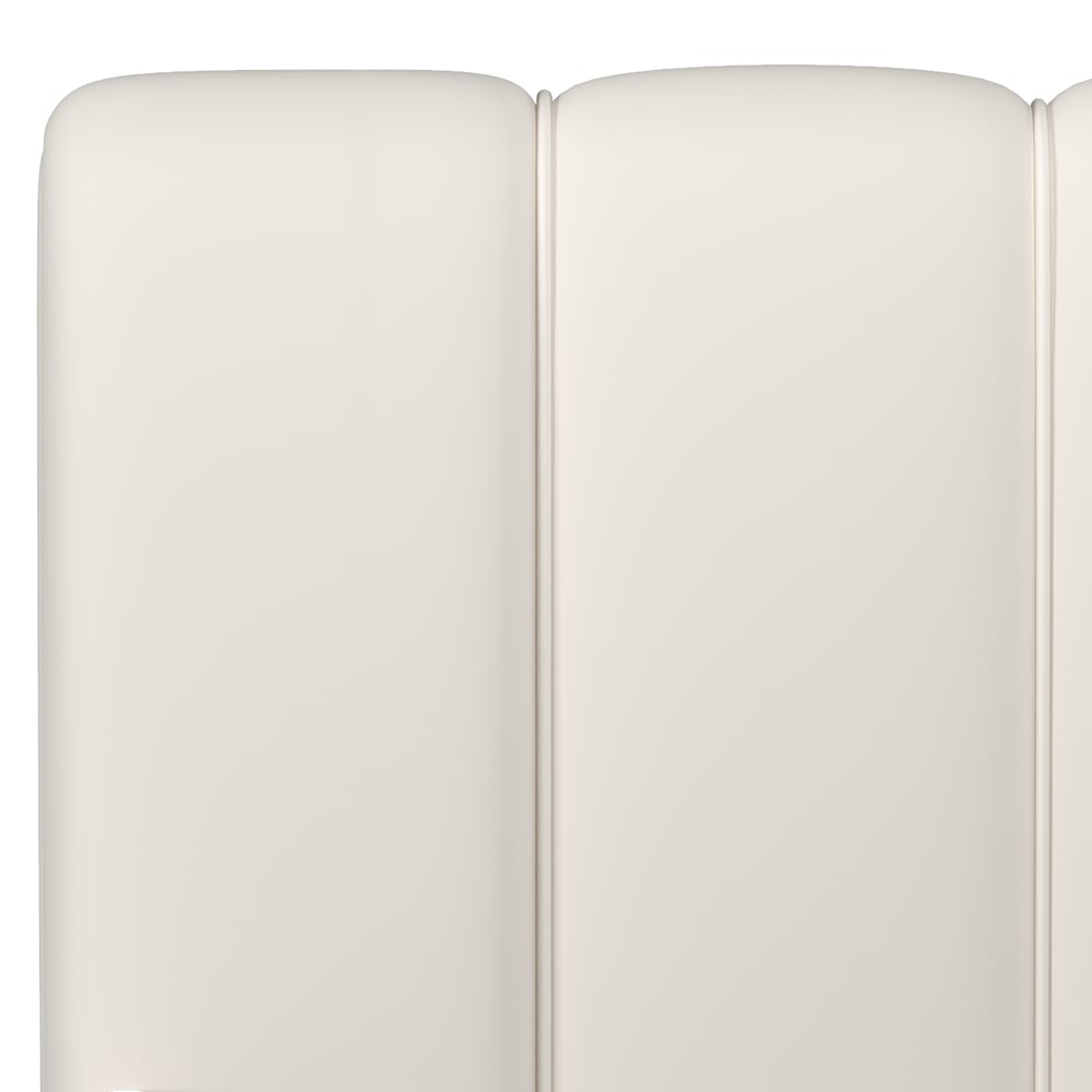 Humply Modern Queen White Leather Upholstered Bed Frame window image