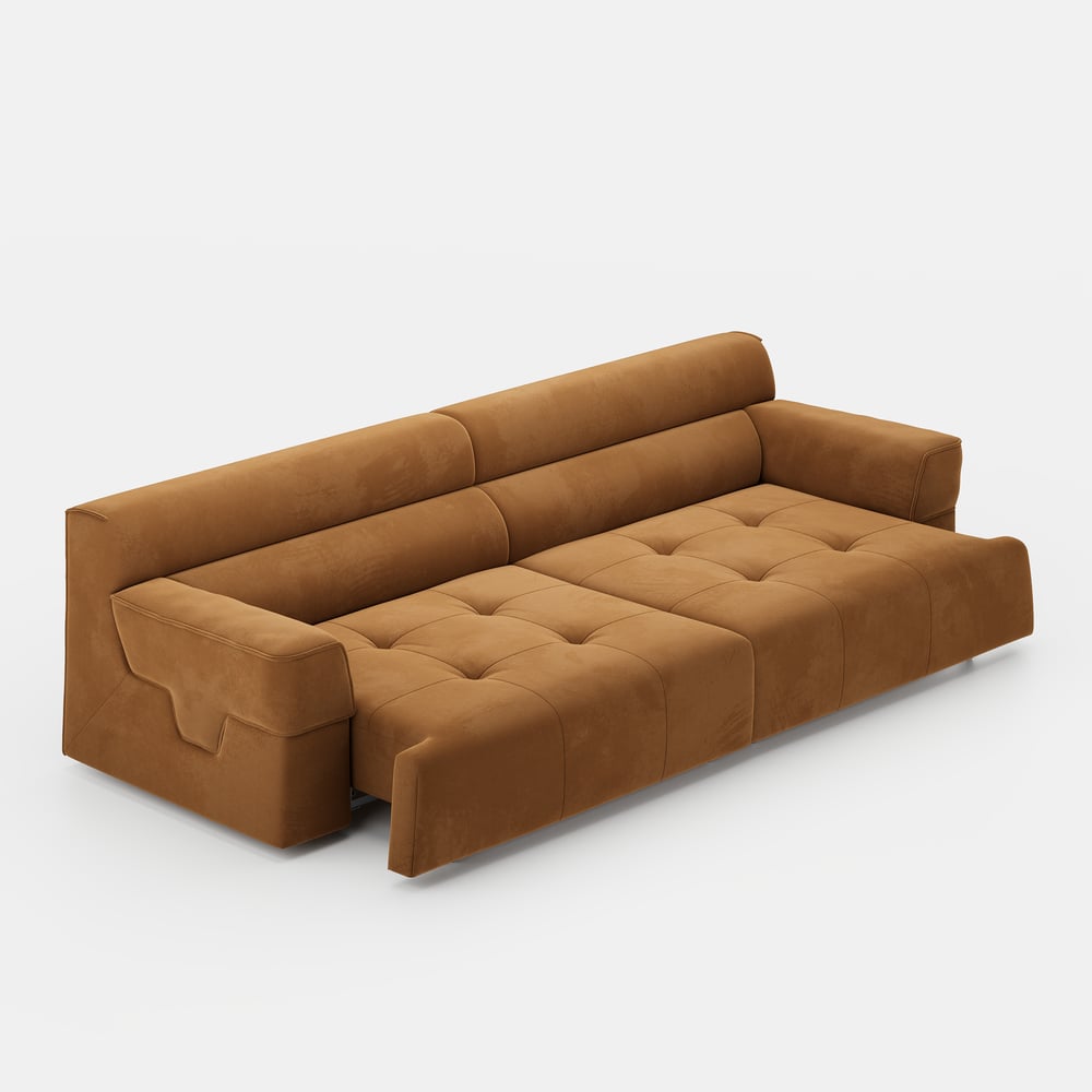 121" 2-Seater Performance Velvet Power Convertible Sleeper Sofa window image