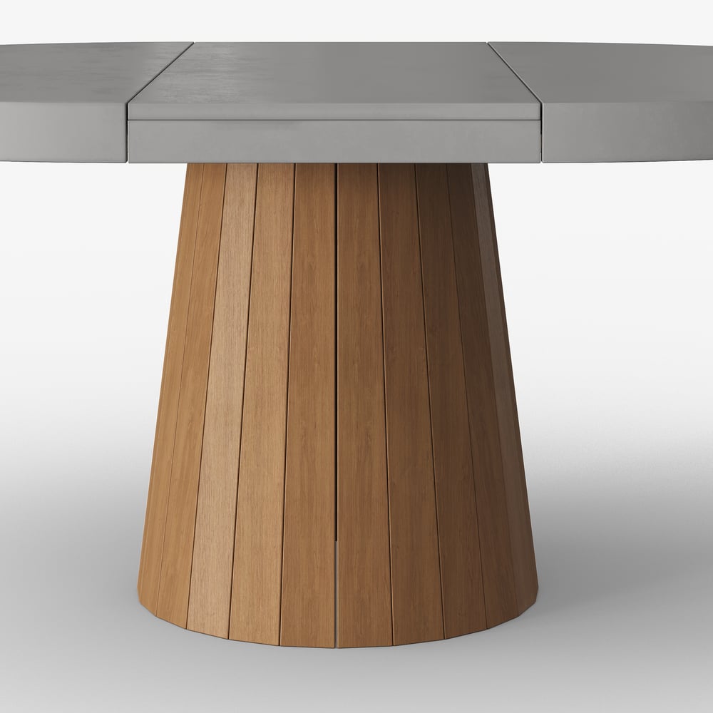 Dining Set 39"-55" Japandi Extendable Dining Table Gray with 6 Chairs window image