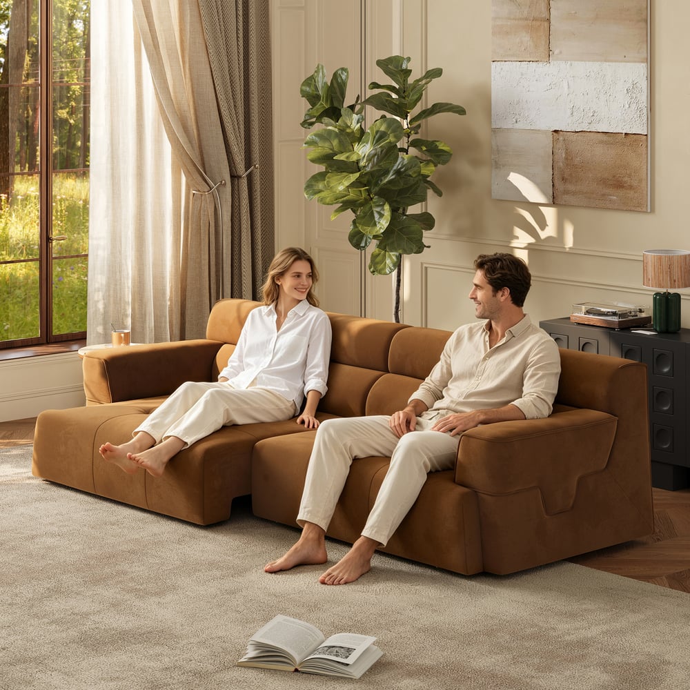 121" 2-Seater Performance Velvet Power Convertible Sleeper Sofa window image