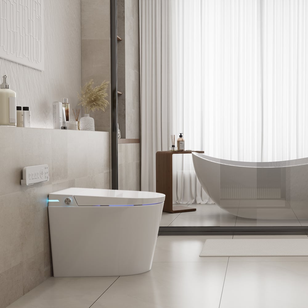 Wc bidet Fitro H2 Pro Compact Smart con coperchio ad apertura/chiusura automatica, serbatoio integrato Immagine della finestra