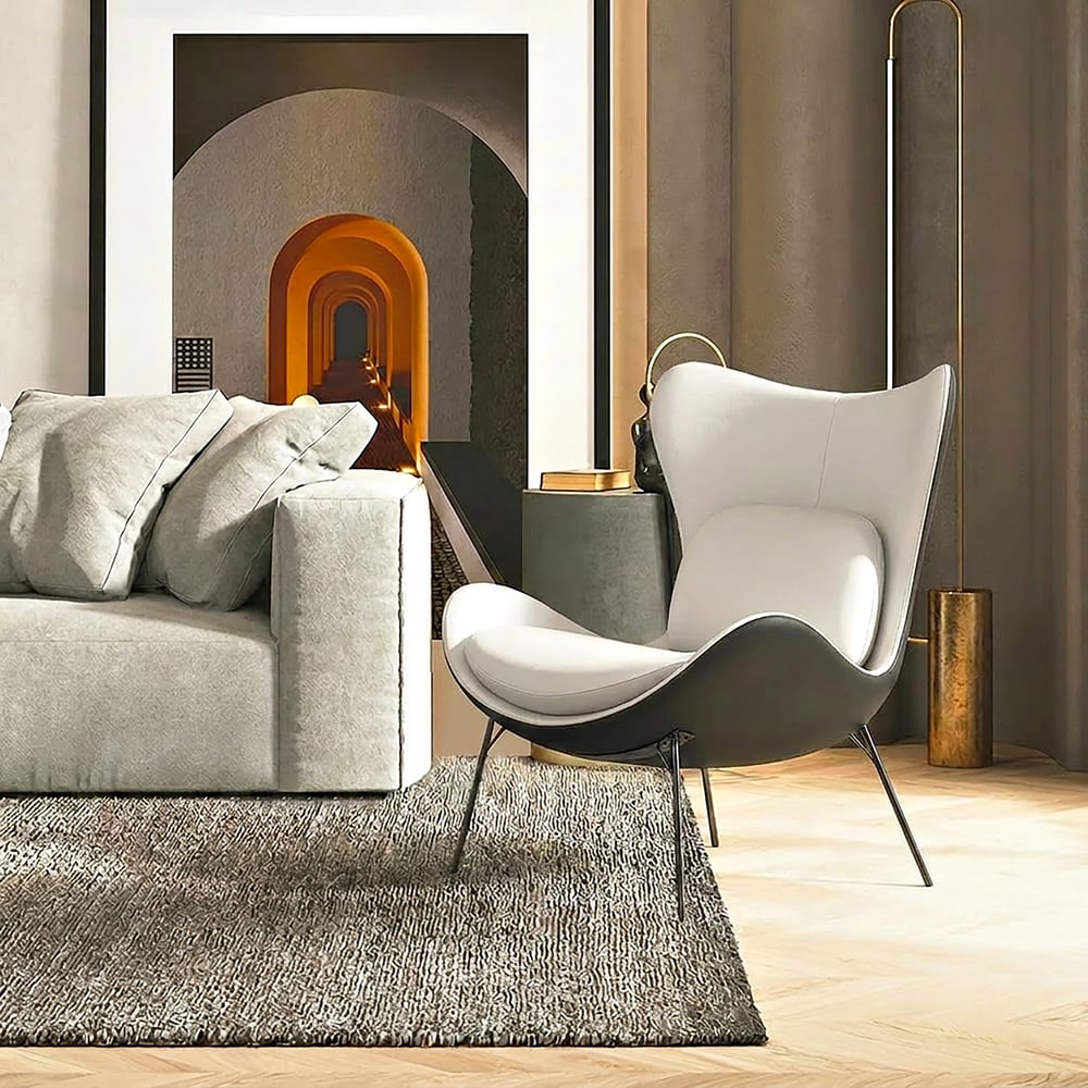 Customer Reviews for Faux Leather Wingback Slipper Accent Chair with Pillow & Metal Legs