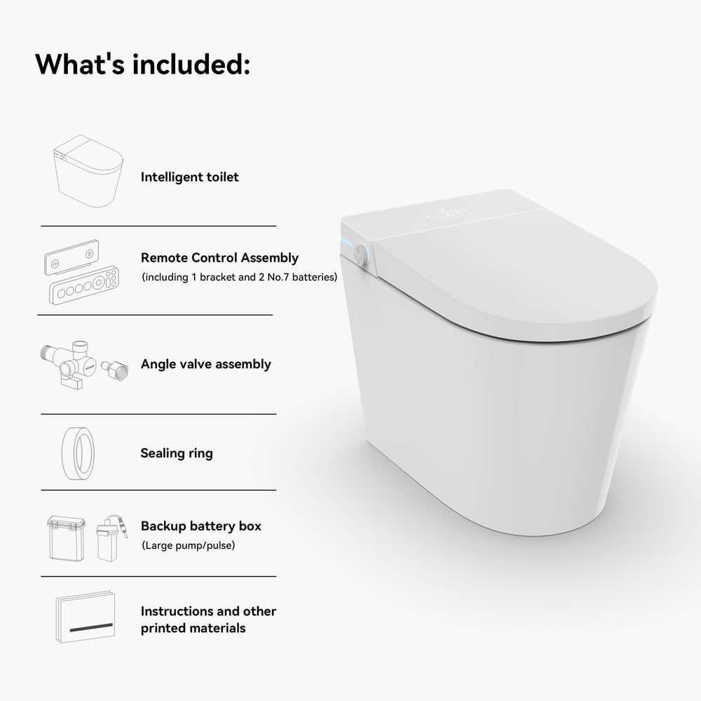 Fitro H2 Pro Compact Smart Bidet Toilet with Built-In Tank, UV Sterilization, 1.32 GPF window image