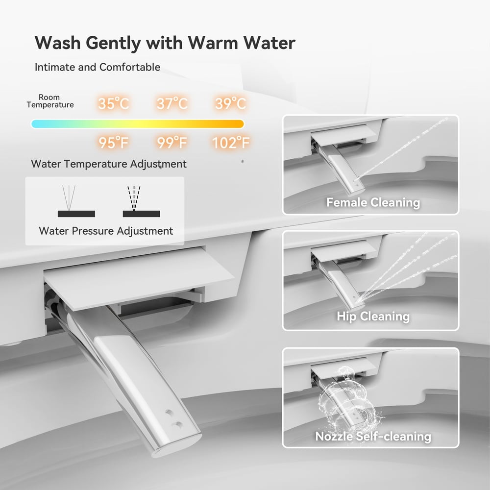 Oluxe G3 Egg-Shape Automatic Smart Bidet Toilet with Built-in Tank, Dual Flush 1.32/1.58 GPF window image