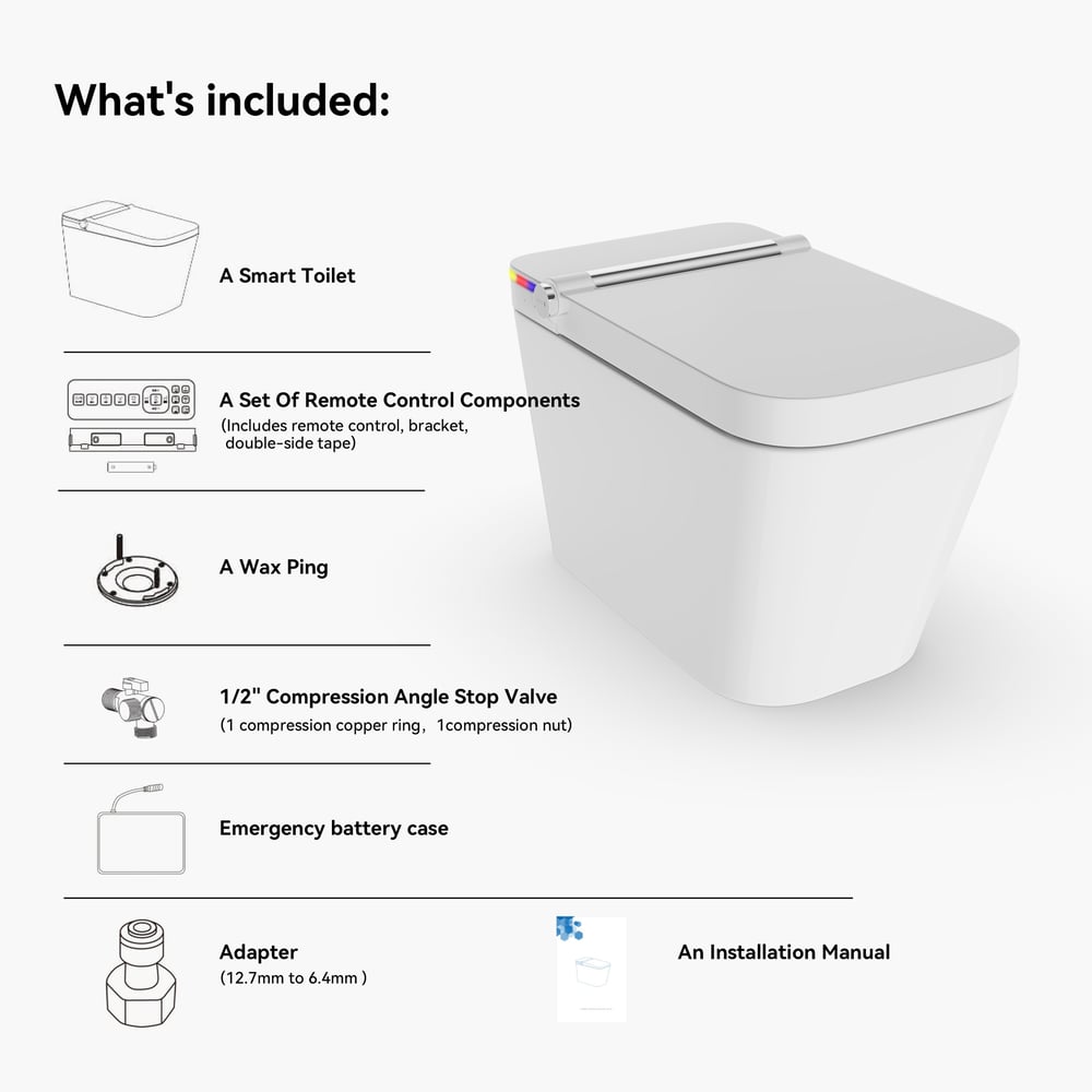 Cubera V2 Smart Bidet Toilet with Aromatherapy, Dual Flush 1.32/1.58 GPF window image