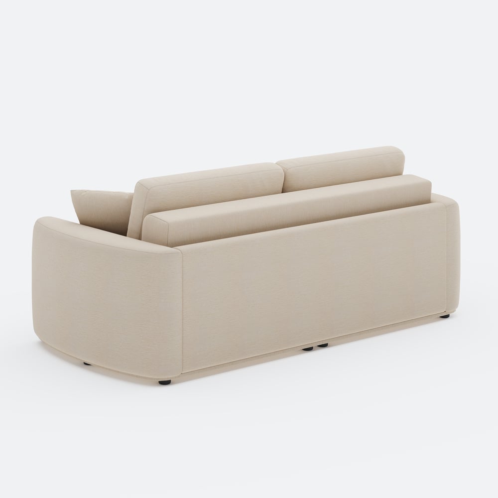 80" Queen 3-Seater Chenille Fold-Down Sleeper Sofa with Removable Cover window image