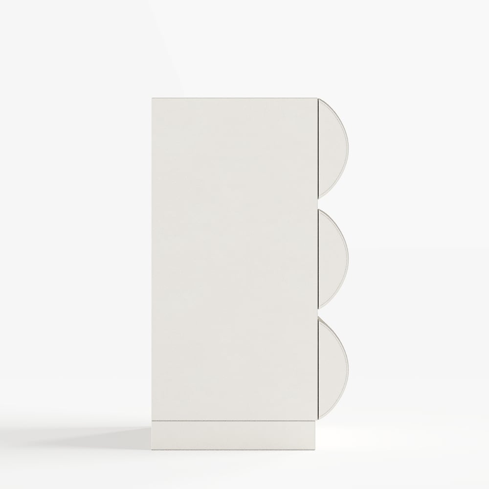 Humply 39" White Leather 6-Drawer Dresser window image