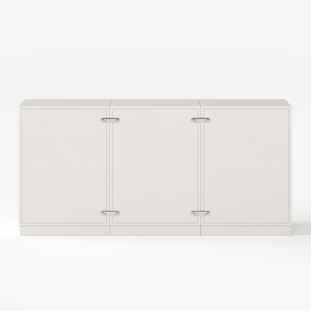Humply 59" White Leather 9-Drawer Dresser window image