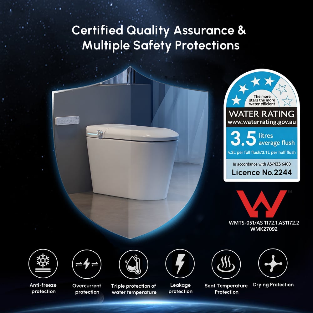 Glowin Automatic Smart Bidet Toilet with Built-in Tank & UV Sterilisation (WELS 4-Star) window image