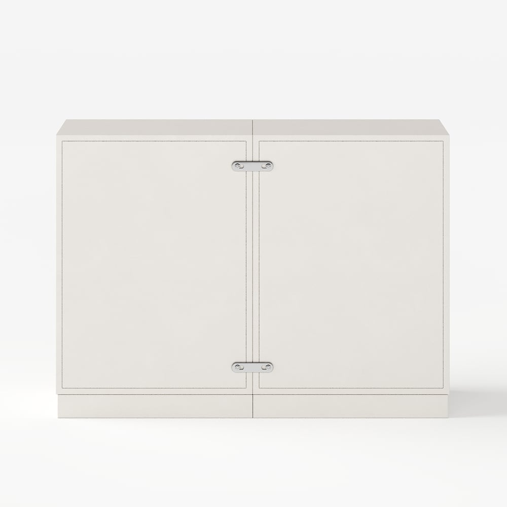 Humply 39" White Leather 6-Drawer Dresser window image