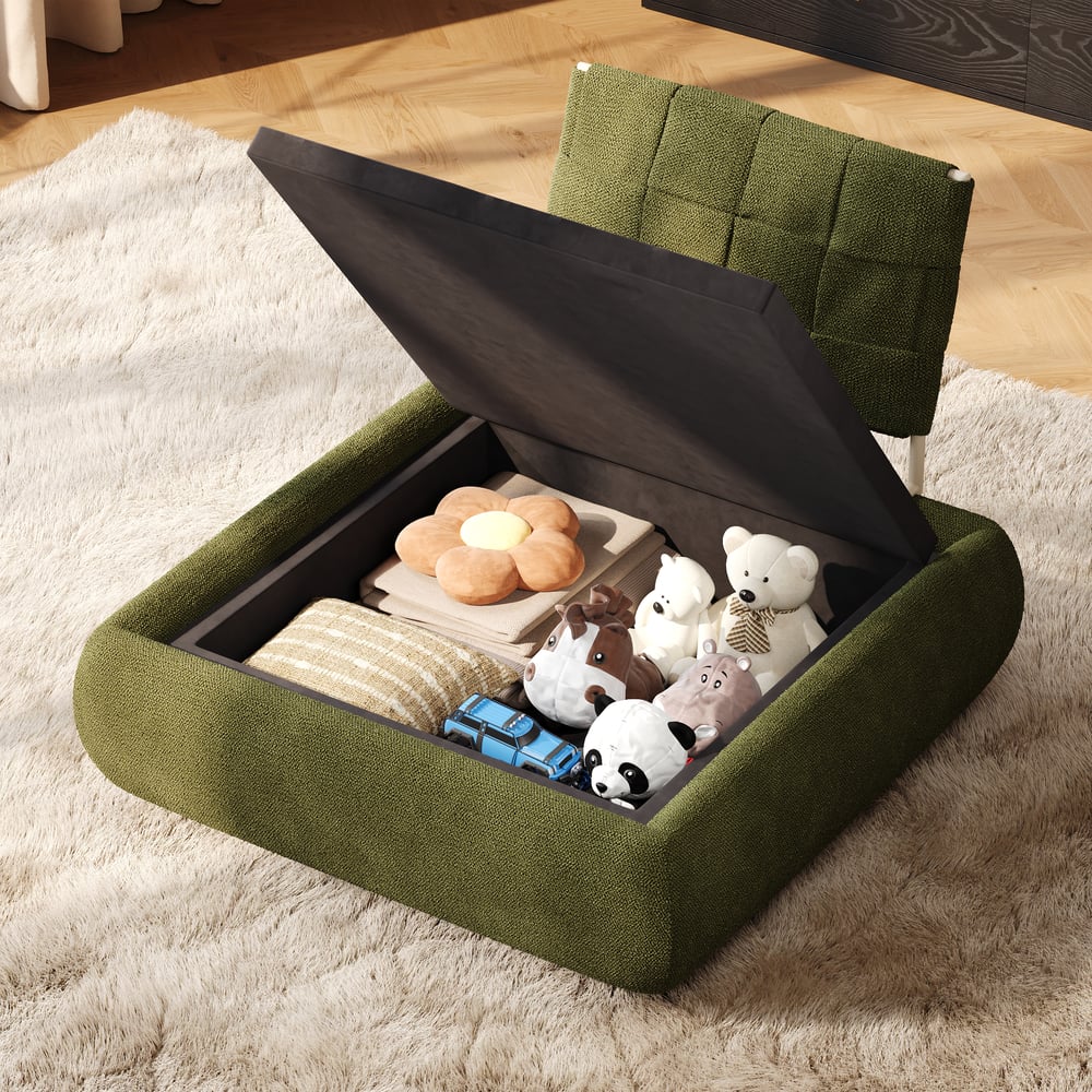 108" 4-Piece Chenille Modular Sectional Sofa with Hidden Storage window image