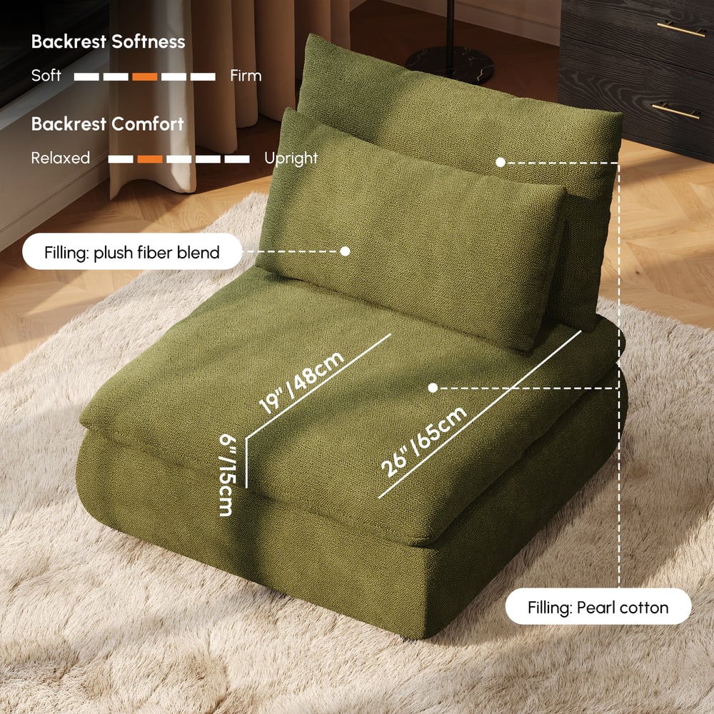 Canapé modulable sectionnel en chenille Evergreen de 72 po en 2 pièces avec rangement dissimulé image de fenêtre