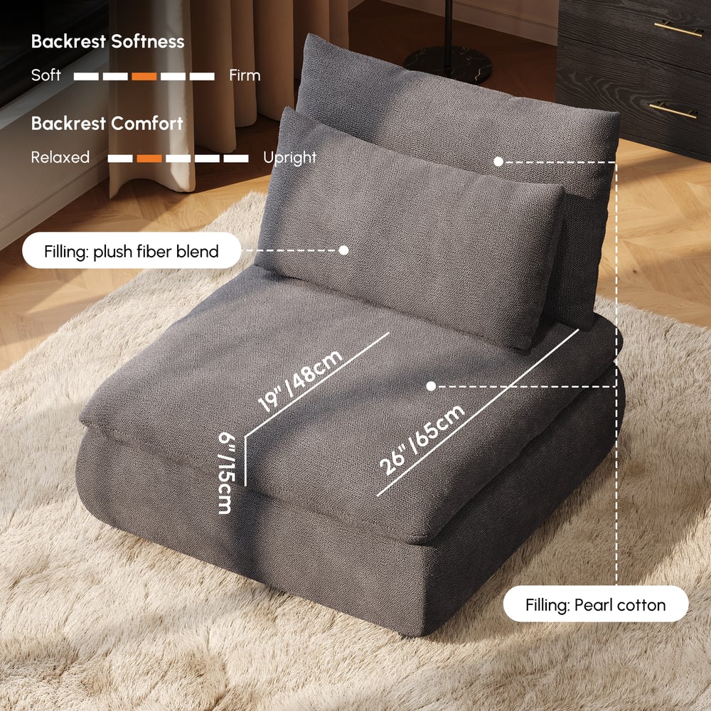 108" 3-Piece Light Gray Chenille Modular Sectional Sofa with Hidden Storage window image