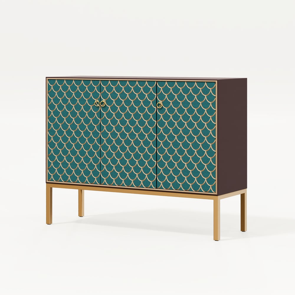 Modern 47" Wood Sideboard with 3 Doors & Adjustable Shelves window image