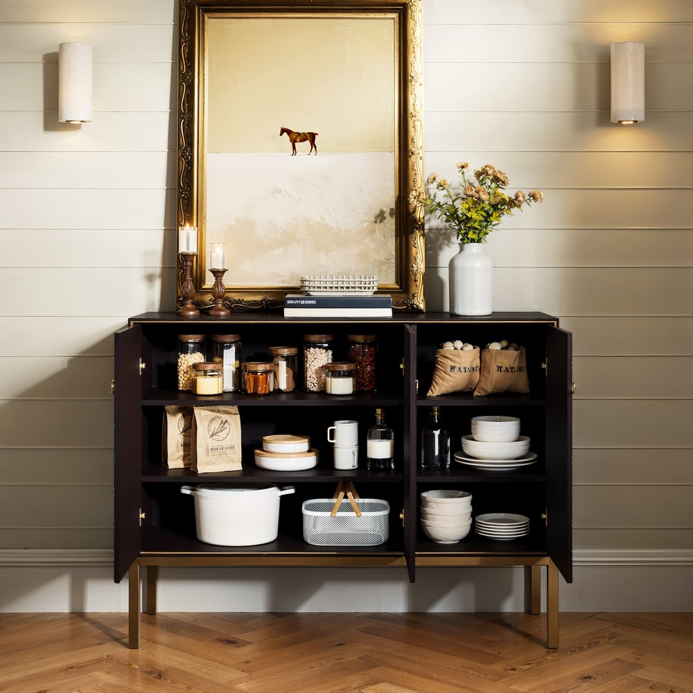 Modern 47" Wood Sideboard with 3 Doors & Adjustable Shelves window image
