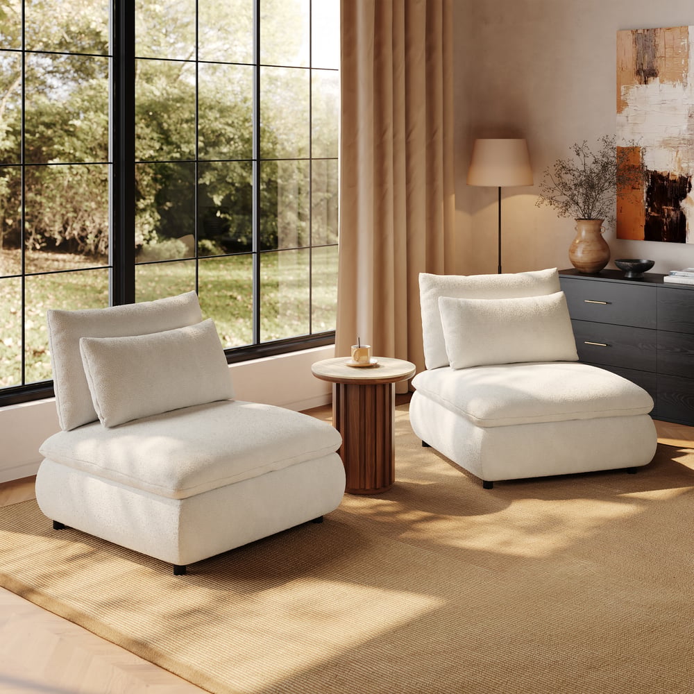 36" Chenille Slipper Accent Chair with Hidden Storage & Removable Backrest window image