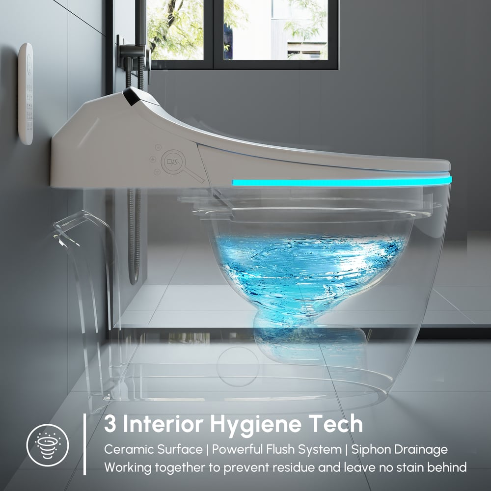 Hynova AX2 Pro Smart Bidet Toilet with Aromatherapy, White, 1.28 GPF window image