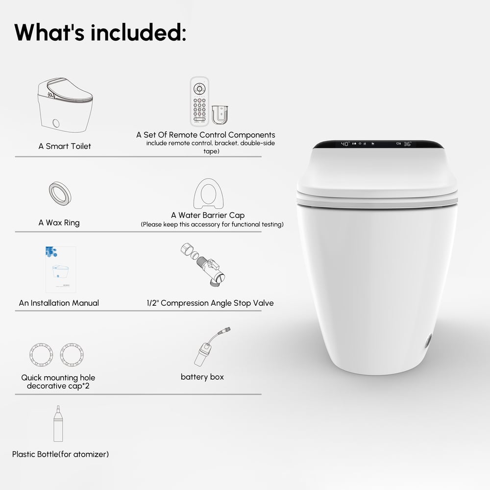 Hynova AX2 Pro Smart Bidet Toilet with Aromatherapy, White, 1.28 GPF window image