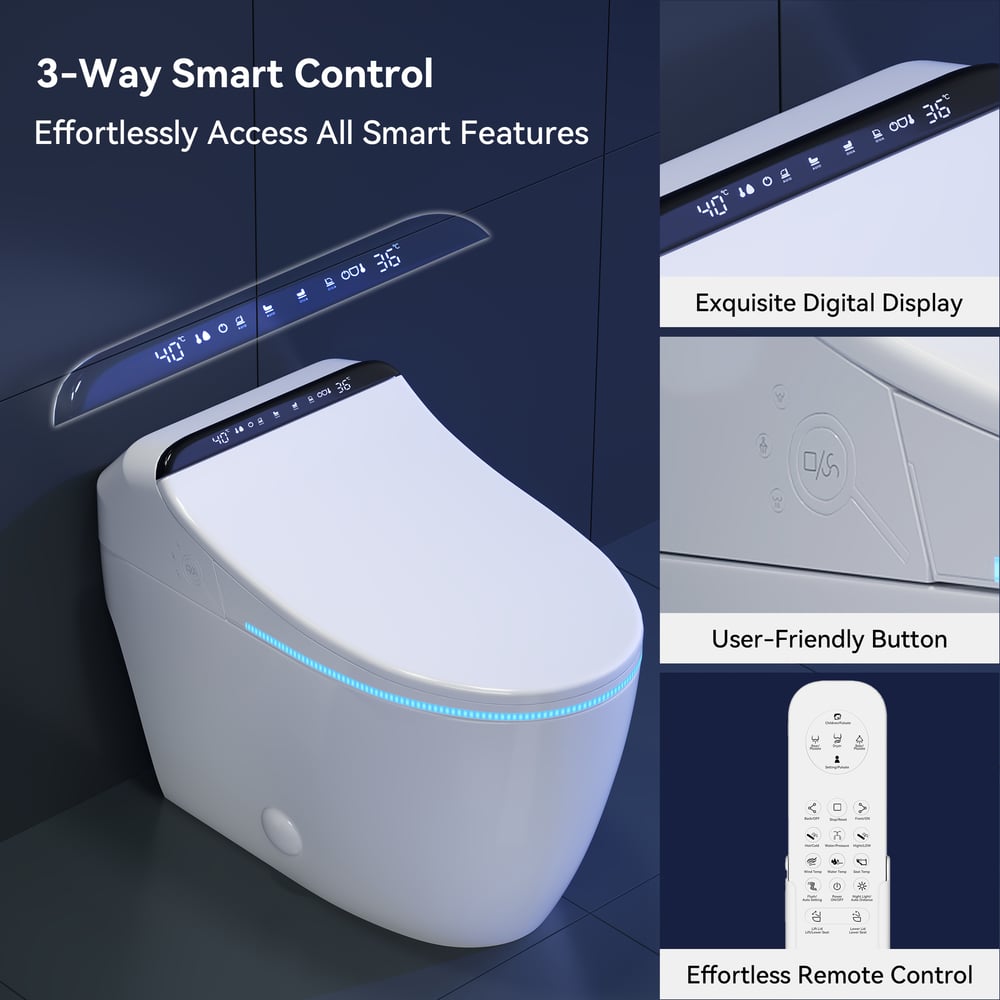 Hynova AX2 Pro Smart Bidet Toilet with Aromatherapy, White, 1.28 GPF window image
