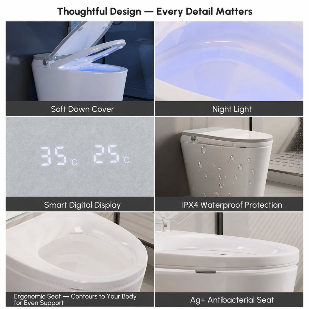 Hynova Smart Bidet Toilet with Built-in Tank, Foam Shield, Chair-Height window image