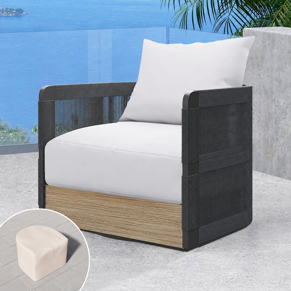 Costra 600D Tough Canvas Waterproof Outdoor Chair Covers in Ivory window image
