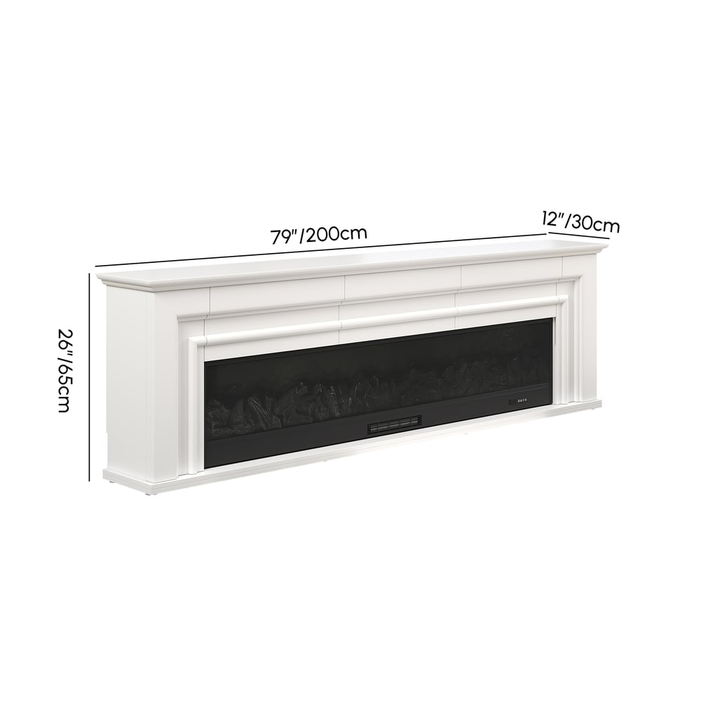 200 cm Warm White Electric Fireplace TV Stand with Remote Control weights dimensions image