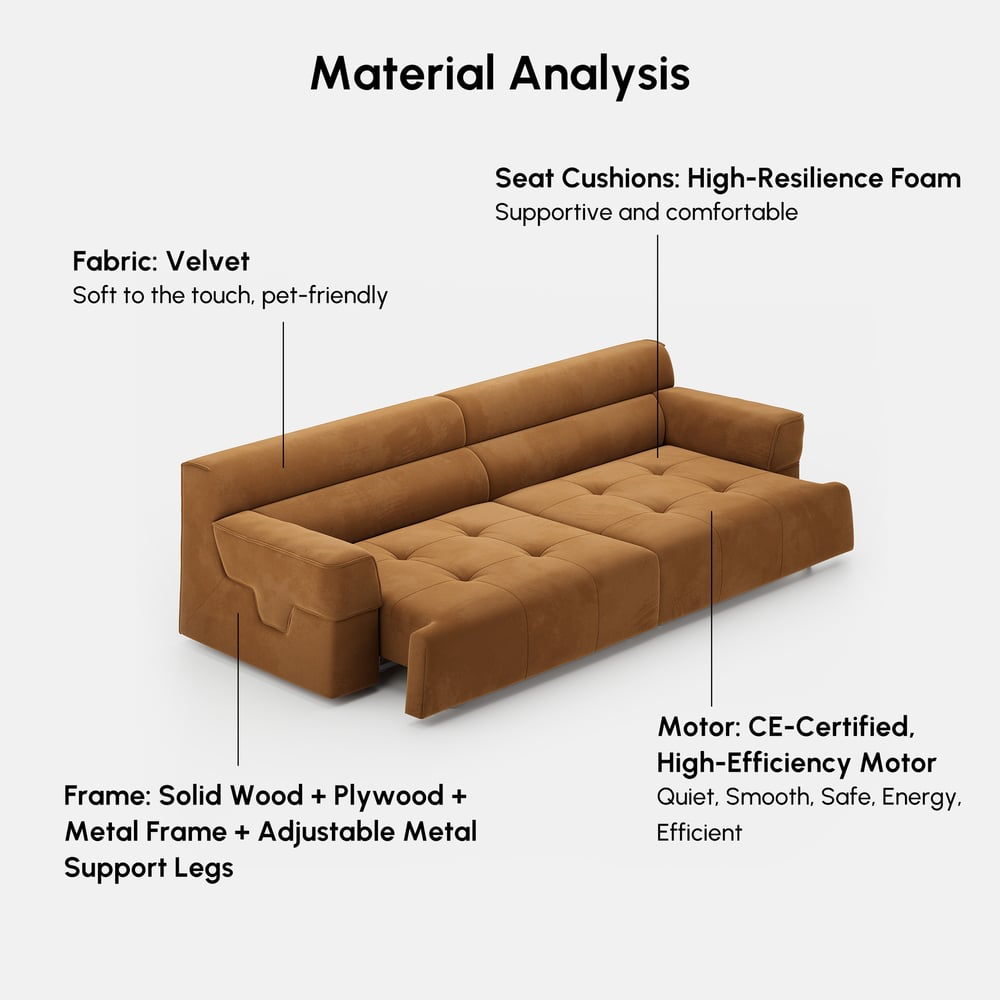307 cm 2-Seater Performance Velvet Power Convertible Sofabed window image