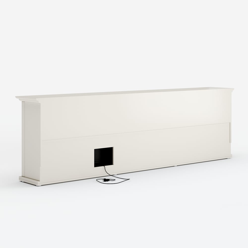 200 cm Warm White Electric Fireplace TV Stand with Remote Control window image