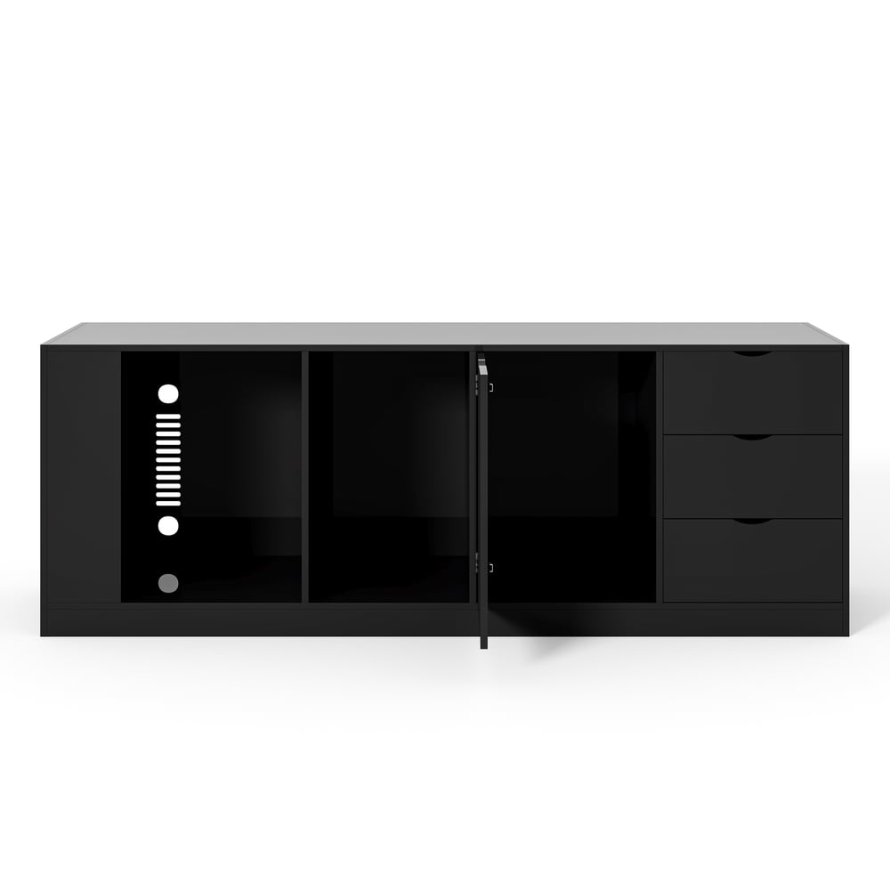 Modern 71" L-Shaped Black Executive Desk with Right Hand Return window image