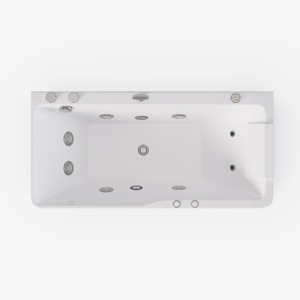 59" Small Whirlpool Bathtub Jetted with LED Lighting 89-Gallon Capacity window image