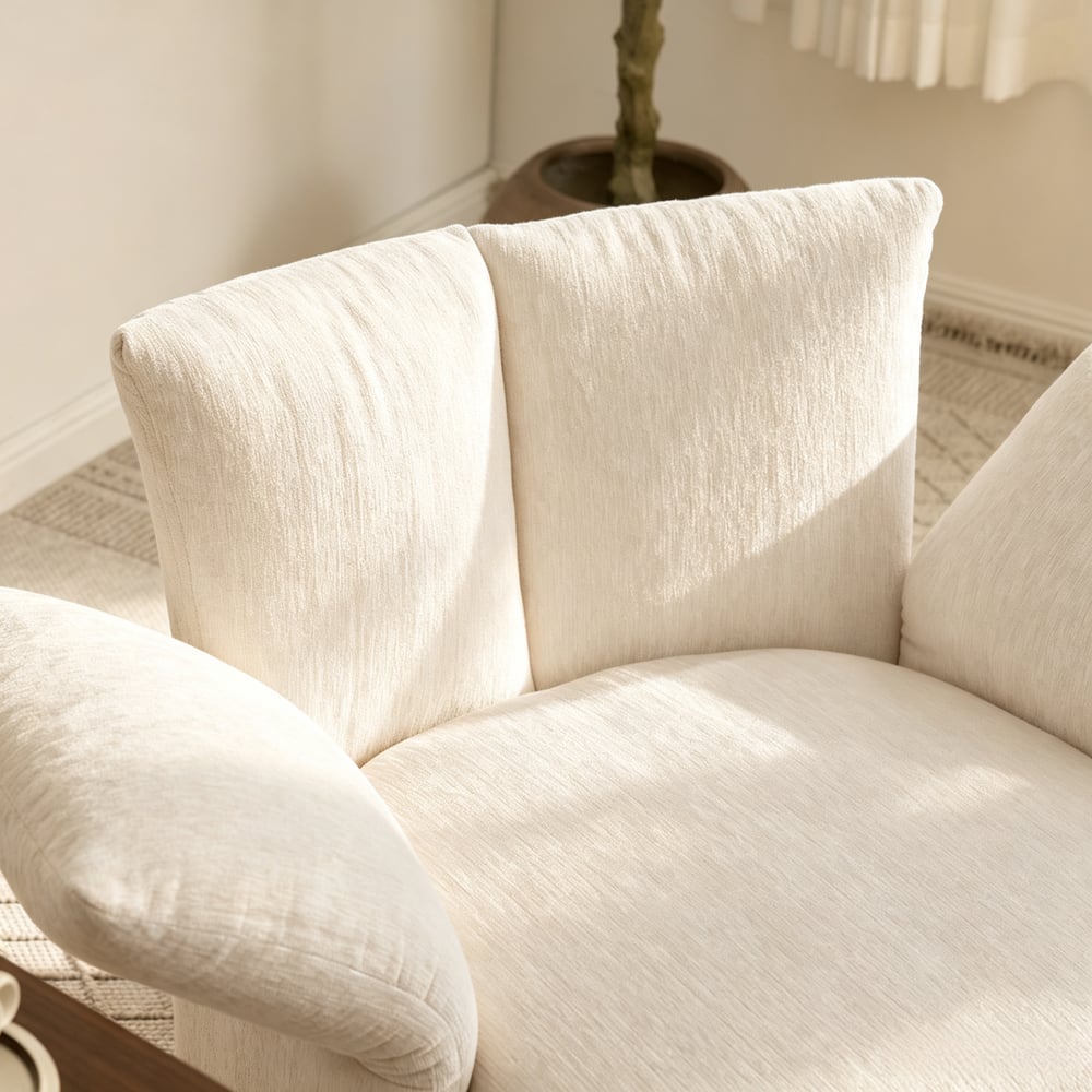 Performance Chenille Swivel Accent Chair with Adjustable Armrest window image