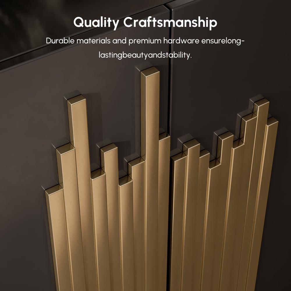 Meuble de rangement Aurea 160 cm en bois noir avec 2 portes et 2 étagères image de fenêtre