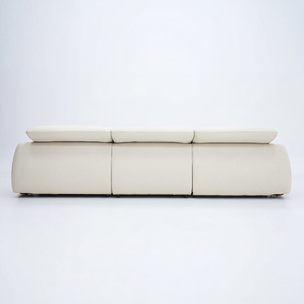 Curva 302cm Genuine Leather Power Reclining Sofa with Adjustable Headrests window image