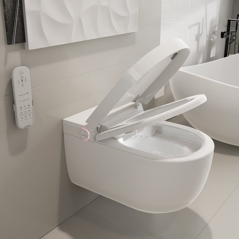 Airloo S2 Wall-Mounted Smart Bidet Toilet with In-Wall Tank, UV sterilization, 1.32 GPF window image