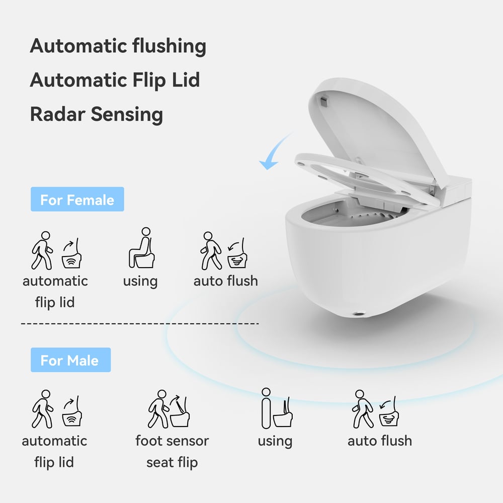 Airloo S2 Wall-Mounted Smart Bidet Toilet with In-Wall Tank, UV sterilization, 1.32 GPF window image