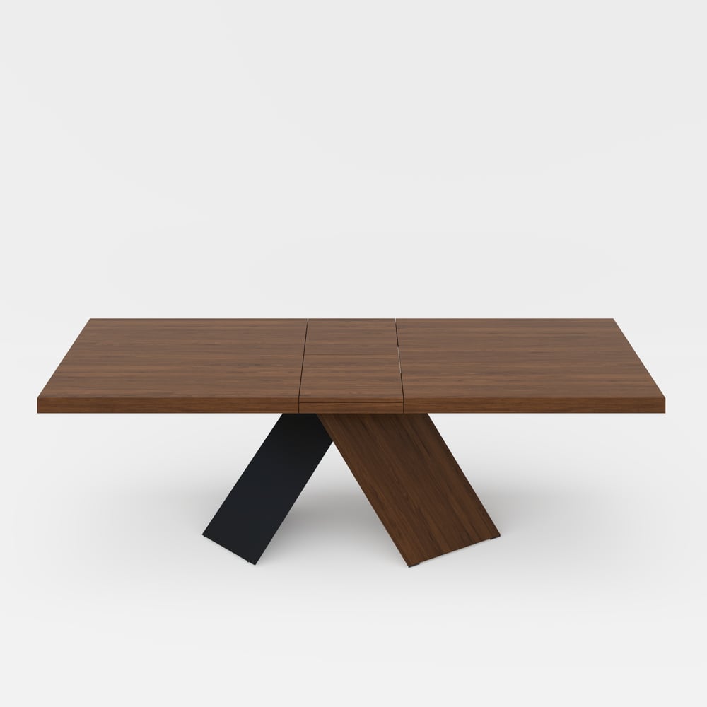 Farmhouse 79"–94" Extendable Rectangular Walnut Dining Table, Seats 6–8 window image