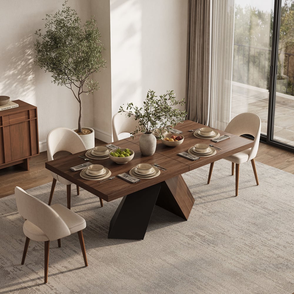 Customer Reviews for Farmhouse 79"–94" Extendable Rectangular Walnut Dining Table, Seats 6–8