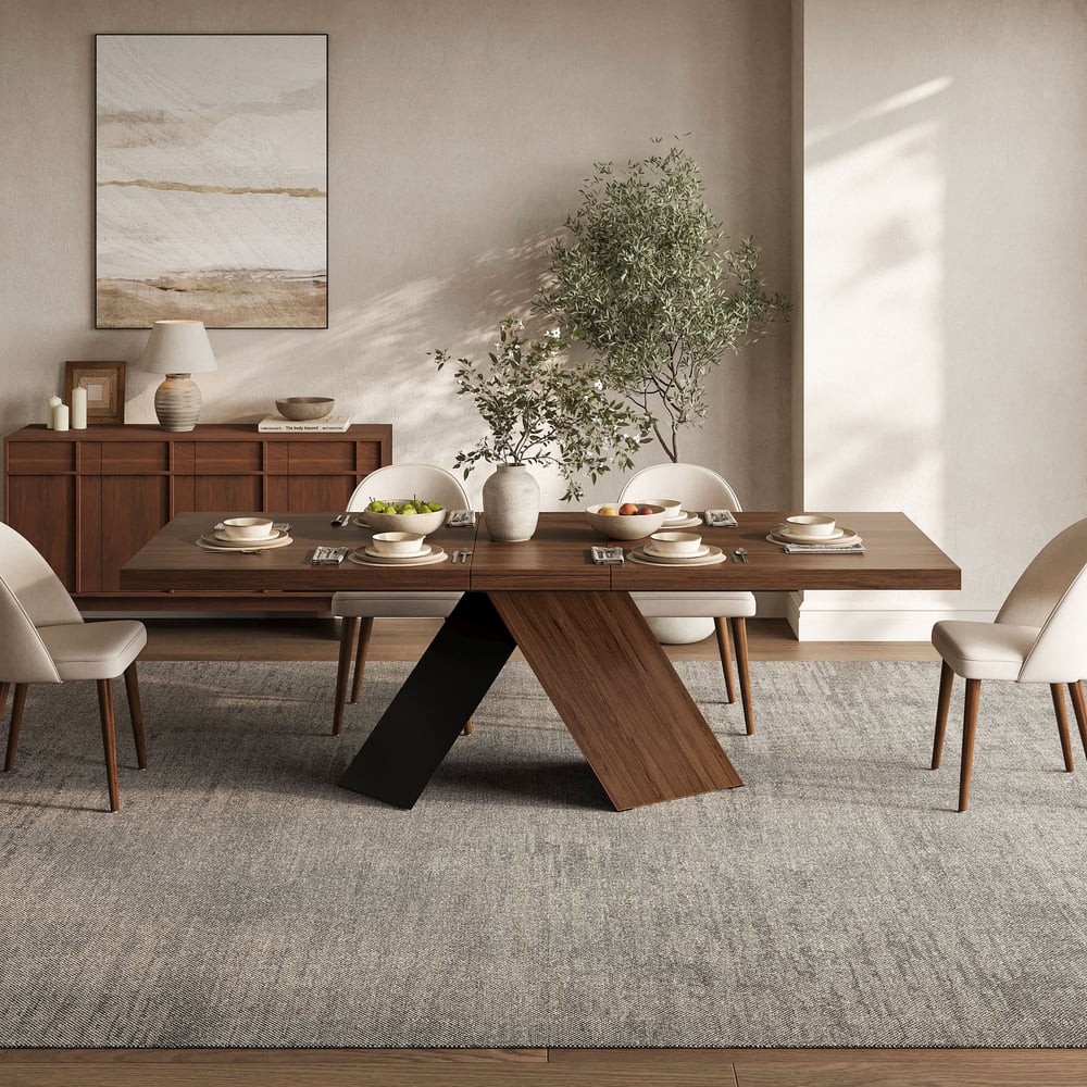 Customer Reviews for Farmhouse 79"–94" Extendable Rectangular Walnut Dining Table, Seats 6–8