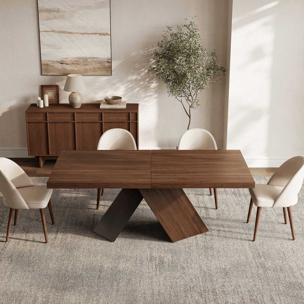 Customer Reviews for Farmhouse 79"–94" Extendable Rectangular Walnut Dining Table, Seats 6–8