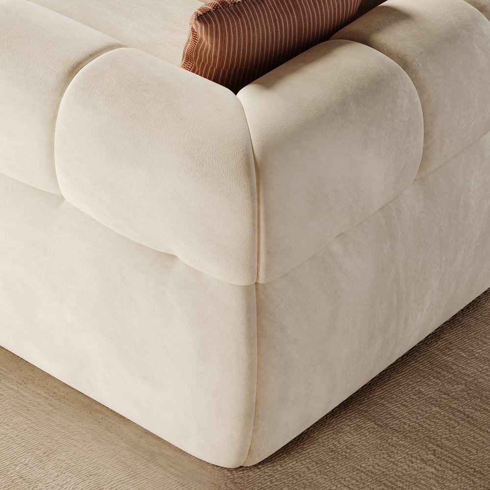 Nimbus 118" 3-Piece Channel Tufted Velvet Sectional Sofa with Chaise window image