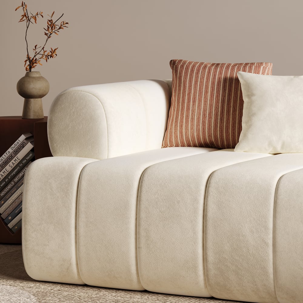 Nimbus 118" 3-Piece Channel Tufted Velvet Sectional Sofa with Chaise window image