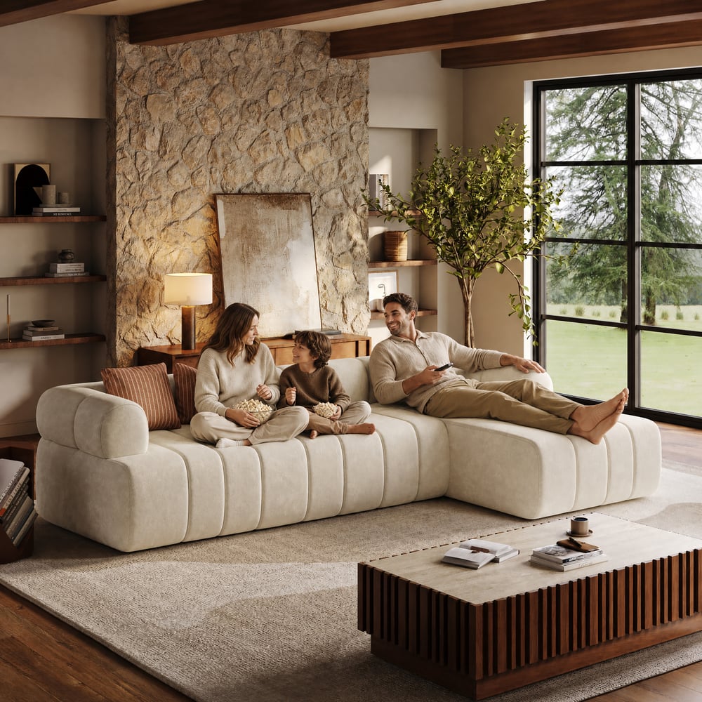 Customer Reviews for Nimbus 118" 3-Piece Channel Tufted Velvet Sectional Sofa with Chaise