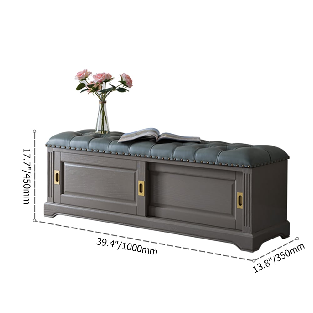 Old-Fashioned Upholstered Shoe Rack with Door window image